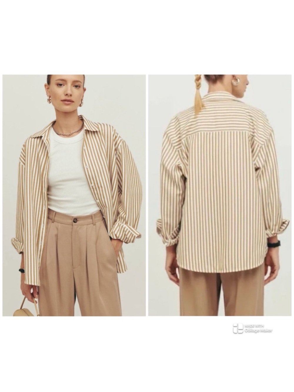 Reformation Parker Relaxed Striped Shirt XS